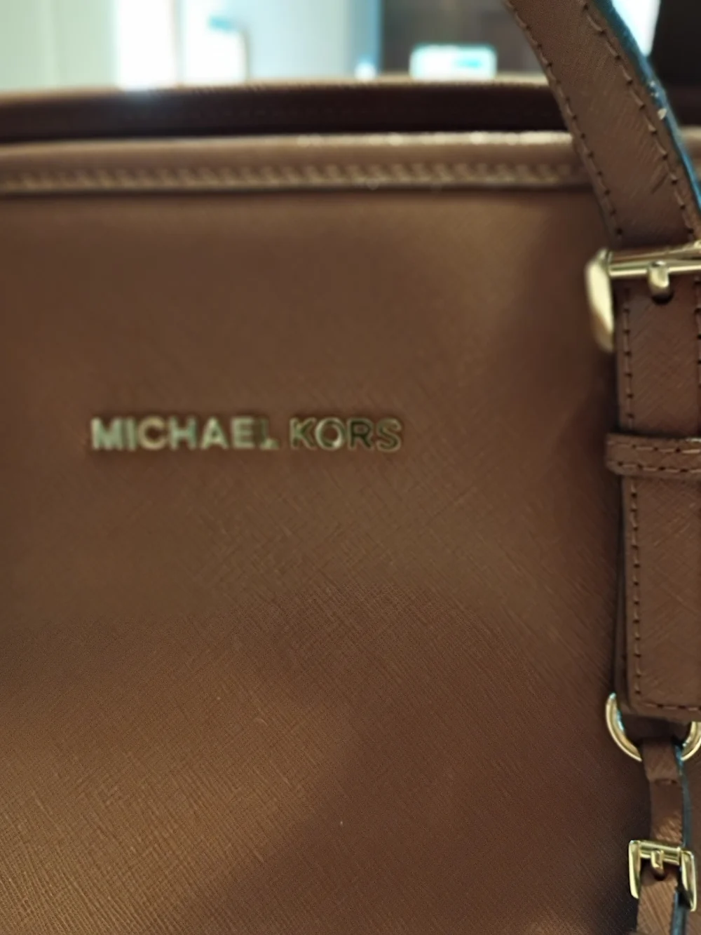 Michael Kors Brown Saffino Leather Laptop Tote ******